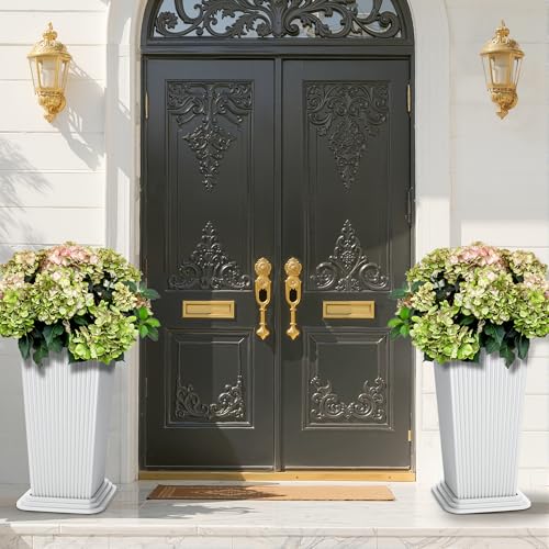 Set of 2 Tall Planters for Outdoor Plants (2 Count)