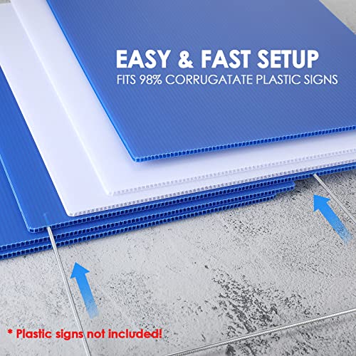 60 Pcs Heavy Duty Metal H Frame Yard Sign Wire Stakes 30'' x 10'' (60 Count)