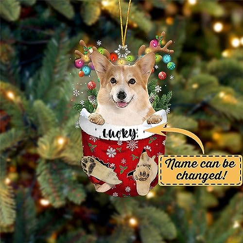 Corgi 2 Dog Christmas Ornament