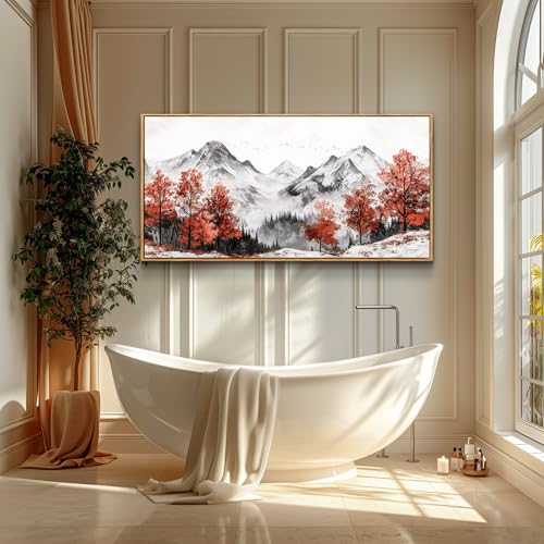 Canvas Wall Art For Living Room Large Wall Decor For Bedroom Red Tree Ink