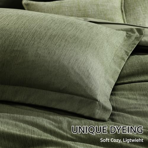 Oversized King Comforter Set Olive Green 7 Pieces Bed in a Bag