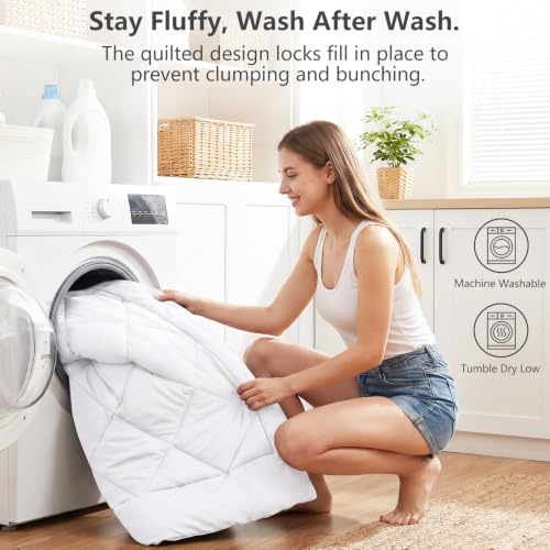 Twin Comforter Set 68"x88" White