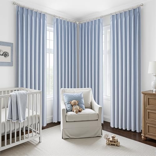 DustyBlue 108 Inches Light Blocking Curtains for Extra High Ceiling Room 2 Panels Set (2 Count)