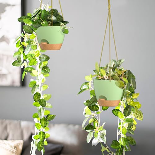 6.5 Inch Hanging Planters for Indoor Outdoor Plants (2 Count)