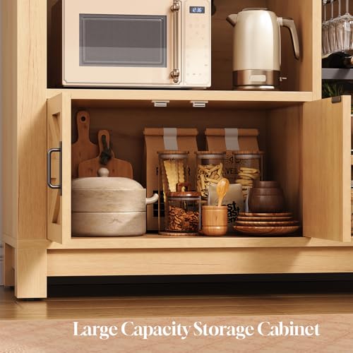 73" Tall Arched Bakers Rack with Power Outlet and LED Light