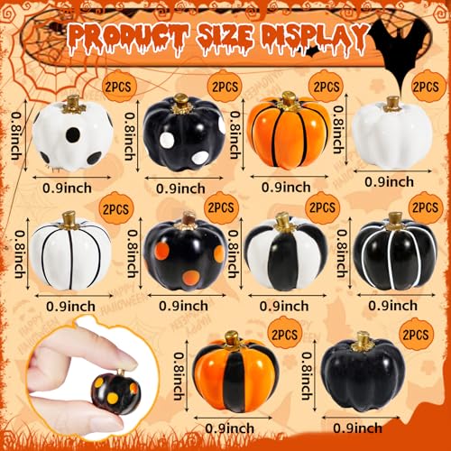 20 PCS Mini Pumpkin Figurines Halloween Miniatures Resin Figurines (20 Count)