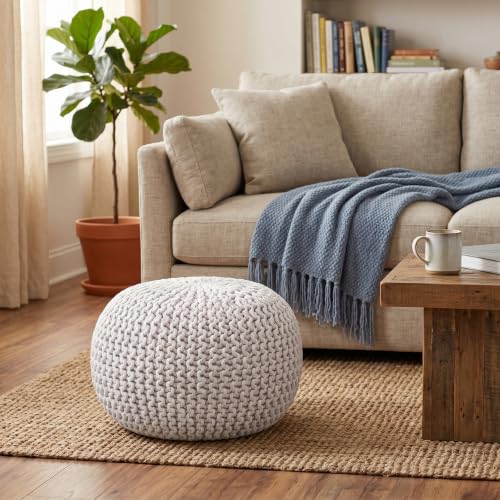 Round Pouf Ottoman Foot Rest