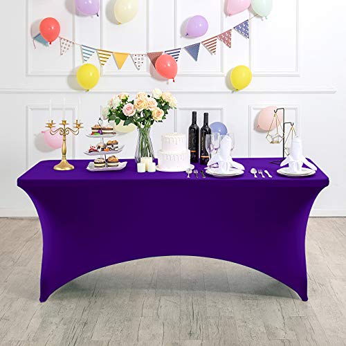 Spandex Table Cover for 8FT or 4ft or 6ft Table Universal Fitted Stretch Tablecloth for Party