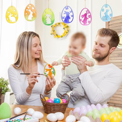 36PCS Wooden Easter Ornaments to Paint (36 Count)