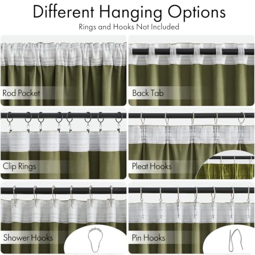 Moss Green Velvet Pinch Pleat Blackout Curtains W52 X L108 Inches