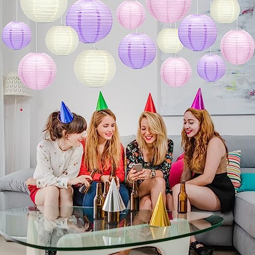 15 Pcs Pink Purple White Paper Lanterns