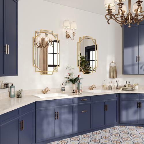 20"x30" Gold Foil Scalloped Edge Decorative Vanity Wall Mirror