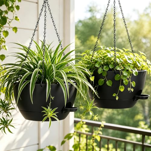 12" Self Watering Hanging Planters with Chains (2 Count)