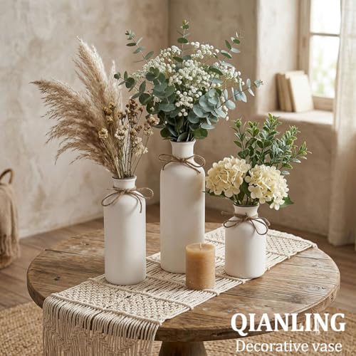 White Ceramic Vase Set (3 Count)