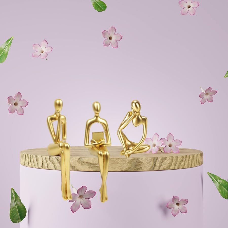 Gold Home Decor Thinker Statue Accents (3 Count)