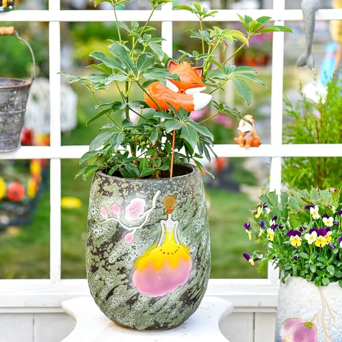 10.6 Inch Hand Painted Ceramic Succulent Plant Pot