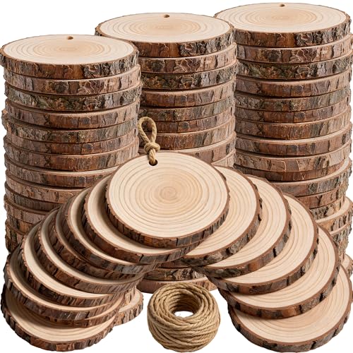 80PCS Pre Drilled Wood Slices with Holes (80 Count)