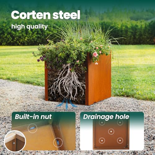 Corten Steel Planter Box 24 Inch