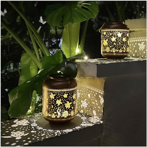 2 Pack Sea Turtle Solar Lanterns Outdoor Waterproof (2 Count)