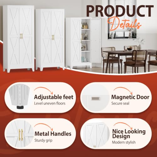 61" H Kitchen Storage Cabinet with Doors