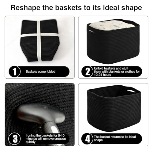 Storage Baskets for Organizing & Shelves (4 Count)