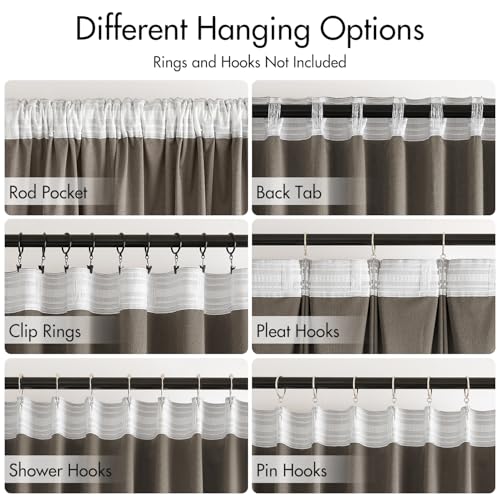 Taupe Velvet Pinch Pleat Blackout Curtains W52 X L108 Inches (2 Count)