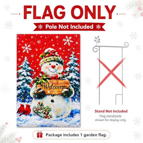 12×18 Christmas Snowman Garden Flag