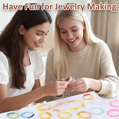 About 1200PCS 6mm Glass Beads Warm Yellow Bracelet Making Kit (1200 Count)