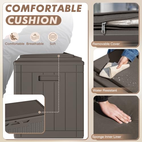 100 Gallon Deck Box Waterproof Outdoor Storage Box with Cushion