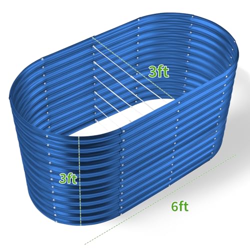6x3x3ft Oval Galvanized Raised Garden Beds