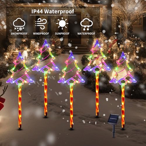 Solar Christmas Tree Pathway Lights Outdoor Decorations (10 Count)