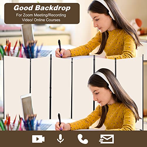 Room Divider 6 Panel Folding Privacy Screens with Wider Feet