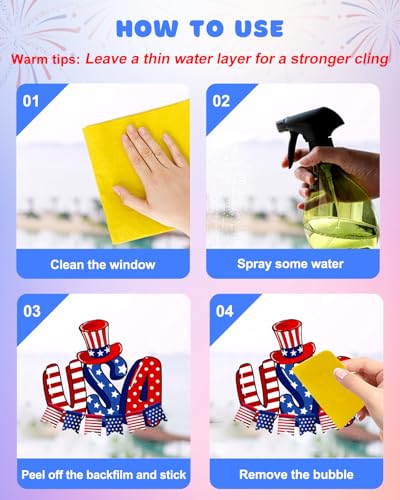 4th of July Window Clings (9 Count)