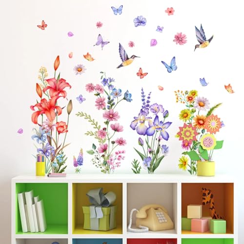 Set of 40 PCS Hello Spring Summer Window Cling Sticker Daisy (40.01 Count)