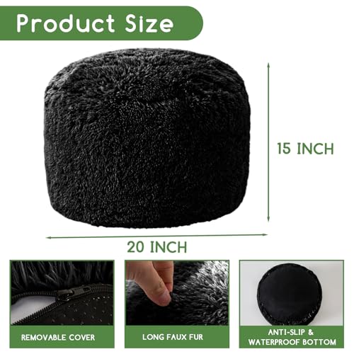 Round Stuffed Pouf Ottoman