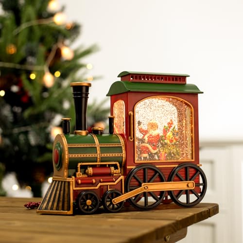 Christmas Train Snow Globe with Music and Lights