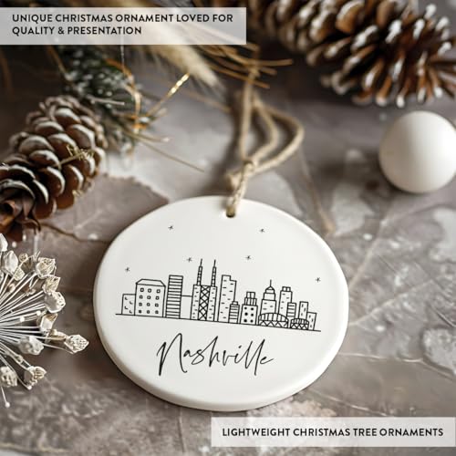 Round Ceramic Porcelain Christmas Tree Ornament