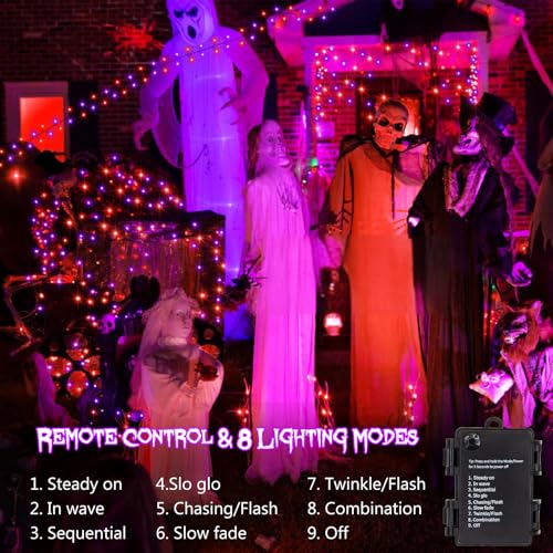 2 Pack Total 20Ft 400 LED Battery Operated Halloween Fairy Lights (400 Count)