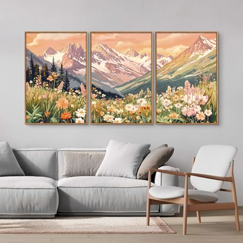Vintage Floral Framed Canvas Wall Art Set (3 Count)