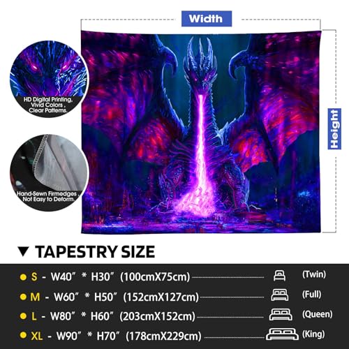 Evil Dragon Blacklight Tapestry