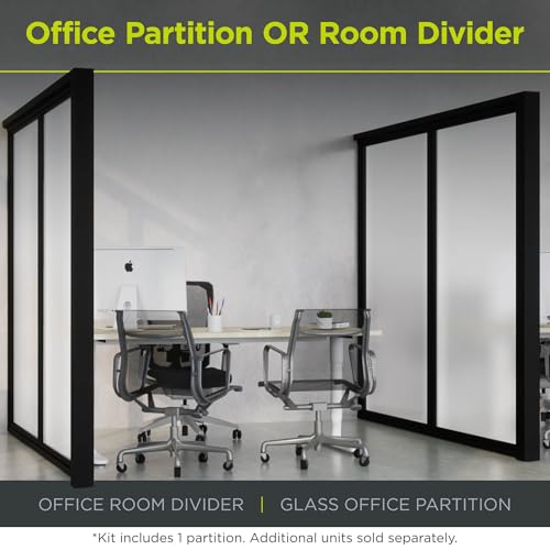 2 Panel Stationary Frosted Glass Partition Kit (2 Count)