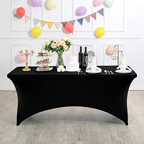 2Pack Spandex Table Cover for 8FT or 4ft or 6ft Table Universal Fitted Stretch Tablecloth for Party (2 Count)