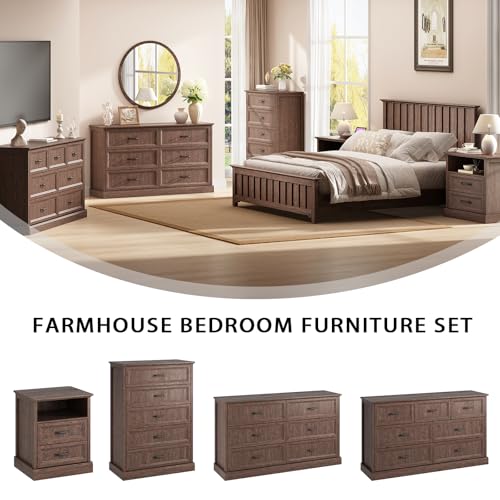 Farmhouse 6 Drawer Dresser for Bedroom