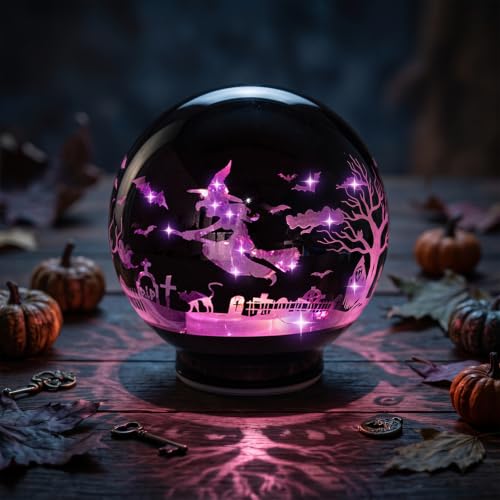 Halloween Decorations Rotating Lamp with Timer 360 Spooky Figurine Light