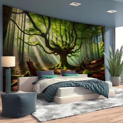 Nature Tapestry Forest Tree Sea Cave Wall Hanging