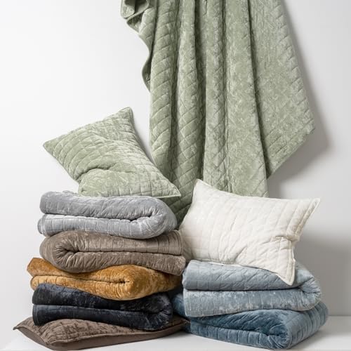 Channel Box Stitch Velvet Quilt Set