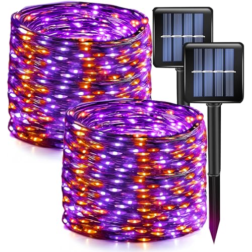2 Pack Purple and Orange Halloween Fairy String Lights (2 Count)