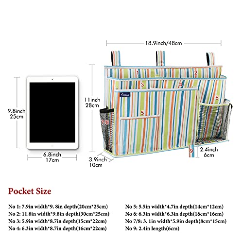 Bedside Caddy Hanging Bed Organizer Storage Bag Pocket for Bunk and Hospital Beds