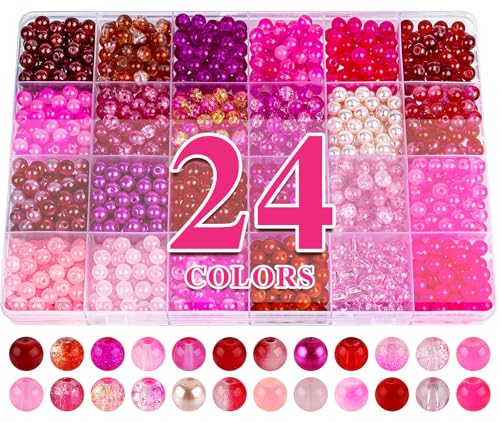About 1200PCS 6mm Glass Beads Bracelet Making Kit (1200 Count)