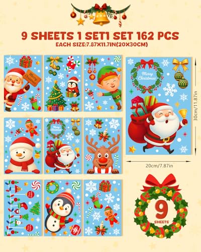 Christmas Window Clings (9 Count)